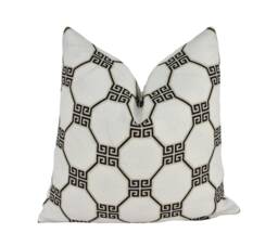 Schumacher - Octavia Neutral Greek Inspired Hollywood Regency Design Cushion Cover Handmade Throw Pillow Luxury Home Decor - thumbnail 1