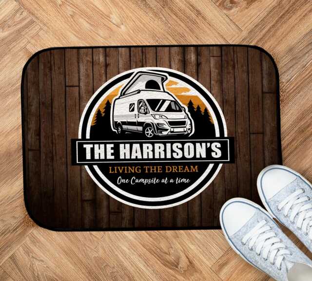 Personalised Campervan Door Mat - Pop Top Indoor Pt102 44cm X 32cm - image 1