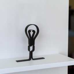 Lightbulb Bright Spark Outline Sculpture Desk Shelf Art - Minimalist Modern Display Decor - thumbnail 3