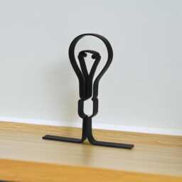 Lightbulb Bright Spark Outline Sculpture Desk Shelf Art - Minimalist Modern Display Decor
