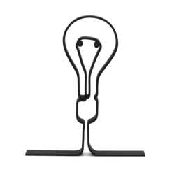 Lightbulb Bright Spark Outline Sculpture Desk Shelf Art - Minimalist Modern Display Decor - thumbnail 4