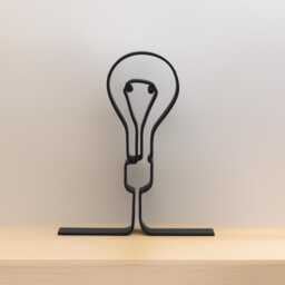 Lightbulb Bright Spark Outline Sculpture Desk Shelf Art - Minimalist Modern Display Decor - thumbnail 2