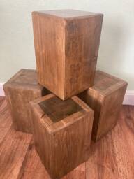 100% Reclaimed Wooden Stool/Flower Pot Holder Door Stop