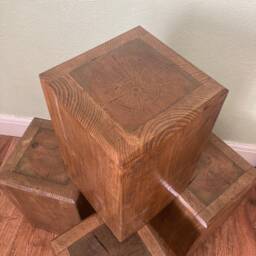 100% Reclaimed Wooden Stool/Flower Pot Holder Door Stop - thumbnail 2
