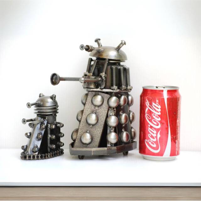 Robot Metal Sculpture, Geek Paperweight, Unique Valentine Gifts - image 1