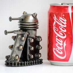 Robot Metal Sculpture, Geek Paperweight, Unique Valentine Gifts - thumbnail 3