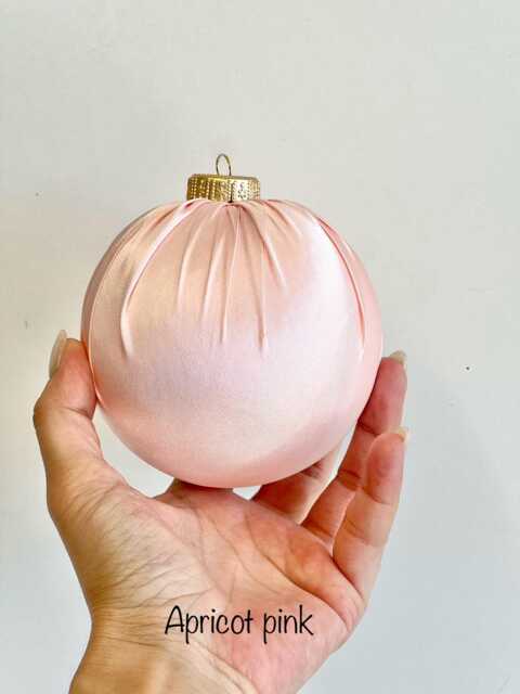 Handmade Satin Christmas Ball Ornament Apricot Pink Holiday Decor - image 1