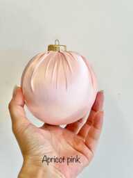Handmade Satin Christmas Ball Ornament Apricot Pink Holiday Decor