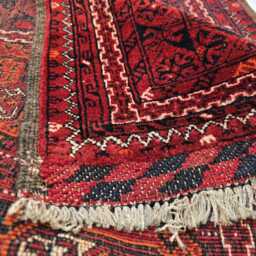 13 Ft Long Hallway Rug - Turkmen Vintage Handmade Wool Carpet - thumbnail 4