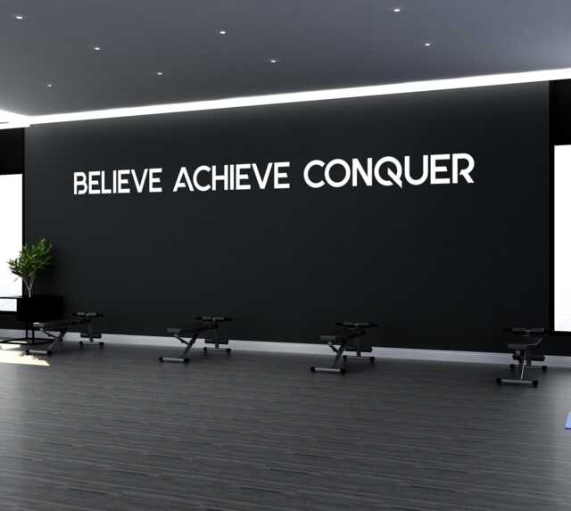 "Gym Wall Decal ""Believe Achieve Conquer" - image 1