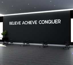 "Gym Wall Decal ""Believe Achieve Conquer" - thumbnail 1