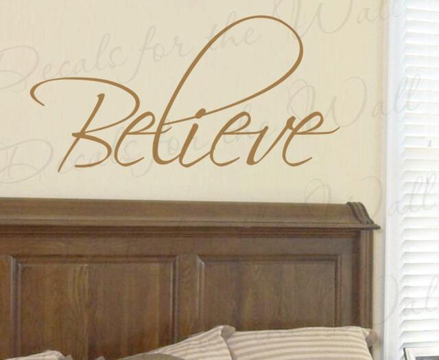Believe Inspirational Home Motivational Living Room Religious God Wall Decal Vinyl Quote Lettering Decoration Sticker Graphic Decor W1 - image 1