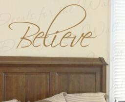 Believe Inspirational Home Motivational Living Room Religious God Wall Decal Vinyl Quote Lettering Decoration Sticker Graphic Decor W1 - thumbnail 1