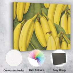 Realistic Banana Bunch Tropical Fruit Pattern Canvas Wall Art Print Decor Picture Ready To Hang - thumbnail 2