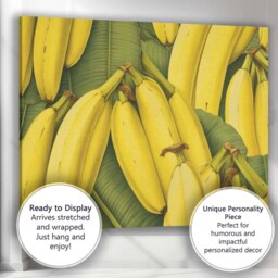 Realistic Banana Bunch Tropical Fruit Pattern Canvas Wall Art Print Decor Picture Ready To Hang - thumbnail 3