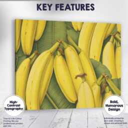 Realistic Banana Bunch Tropical Fruit Pattern Canvas Wall Art Print Decor Picture Ready To Hang - thumbnail 1