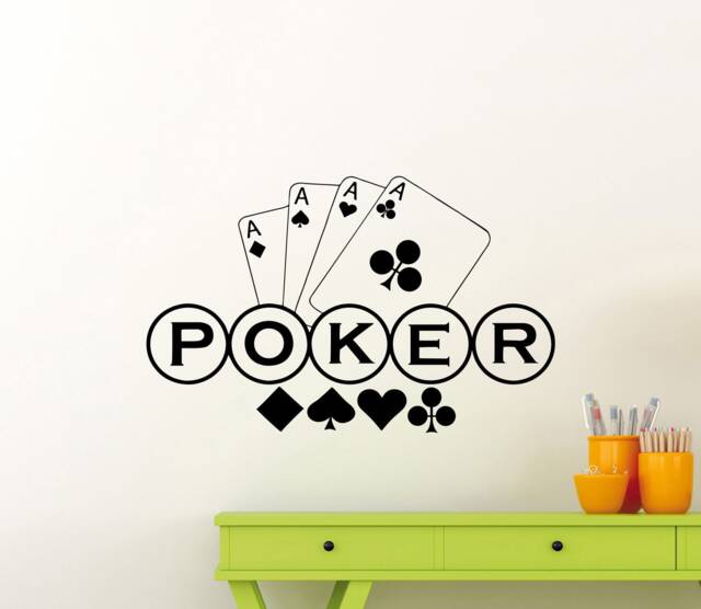 Poker Wall Decal Vinyl Sticker Card Aces Play Game Art Print Poster Home Club Casino Decor Sign Stencil Mural 8Drw - image 1