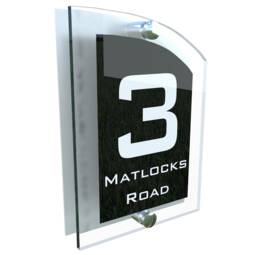 Modern Contemporary Property Number Door Sign Plaque - Arca5-10Wb-S-C - thumbnail 1