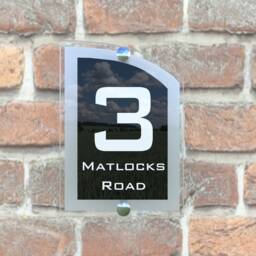 Modern Contemporary Property Number Door Sign Plaque - Arca5-10Wb-S-C - thumbnail 3