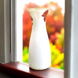 Squirrel Vase, Glass Tall Vase For Flowers, Woodland Animal Vases, Autumn Autumnal Decor, Gifts, Decor - thumbnail 2