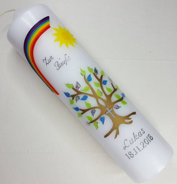 Christening Candle Tree Of Life, Including Inscription - image 1