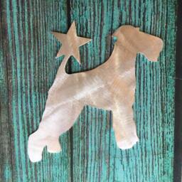 Airedale Terrier Dog, Natural Ears, Christmas Tree Topper, Holiday Decoration, Wreath Christmas, Aluminum, Yard Stake Or Art - thumbnail 2
