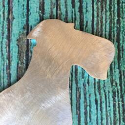 Airedale Terrier Dog, Natural Ears, Christmas Tree Topper, Holiday Decoration, Wreath Christmas, Aluminum, Yard Stake Or Art - thumbnail 3