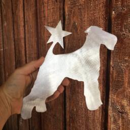 Airedale Terrier Dog, Natural Ears, Christmas Tree Topper, Holiday Decoration, Wreath Christmas, Aluminum, Yard Stake Or Art - thumbnail 4