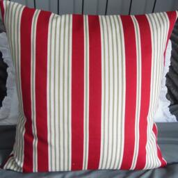 Tex Stripe.red.green.naturals.pillow Cover.stripe.large Stripe Toss Pillow.throw Pillow.cushion Covers.slipcovers.home Decor Pillow Covers - thumbnail 3