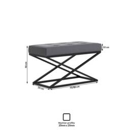 Tofa Modern Bench/Seat in The Hall/ Living Room Bedroom Unique Look Strong Metal Frame Hand Made Poland - thumbnail 3