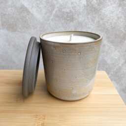 Handmade Unscented Soy Candle in Ceramic Jar With Lid, Minimalist Scandinavian Home Decor Gift