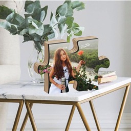 Heart Photo Collage On Wood, Personalized Picture Frame - 11''x8'' - thumbnail 3