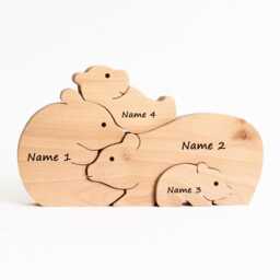 Personalized Bear Family Puzzle - Wooden Granny Gift, Grandchildren Keepsake - thumbnail 2