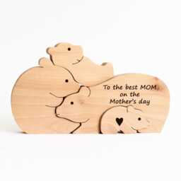 Personalized Bear Family Puzzle - Wooden Granny Gift, Grandchildren Keepsake - thumbnail 3