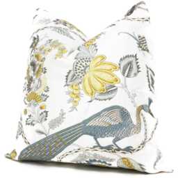 Schumacher Citron Campagne Pillow Cover Yellow & Gray - thumbnail 2