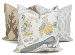 Schumacher Citron Campagne Pillow Cover Yellow & Gray - thumbnail 1
