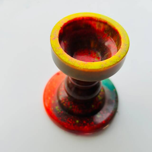 Neon Bright Resin Candle Holder - image 1