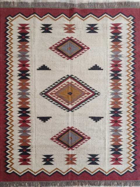 Wool Jute Kilim Rug - Living Room, Bedroom, Hallway, Entrance - image 1