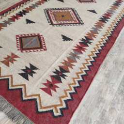 Wool Jute Kilim Rug - Living Room, Bedroom, Hallway, Entrance - thumbnail 2