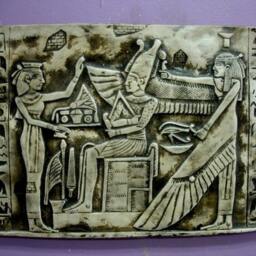 Egyptian Wall Decor God Osiris, Nephthys & Priest Antique Reproduction - thumbnail 3