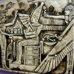 Egyptian Wall Decor God Osiris, Nephthys & Priest Antique Reproduction - thumbnail 2