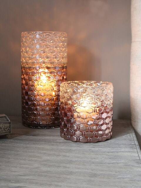 Metallic Ombre Glass Lantern