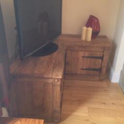 Tv Corner Unit Made From Old French Oak - thumbnail 4
