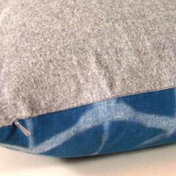 Indigo Shibori Pillow Cover Geometric Lumbar Pillow, Boho Decor - thumbnail 3