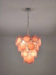 Pink Discs Murano Glass Chandelier - thumbnail 1