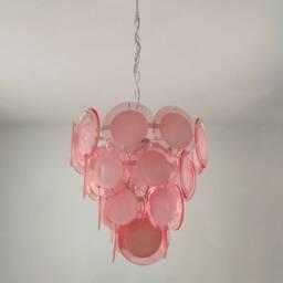 Pink Discs Murano Glass Chandelier - thumbnail 3