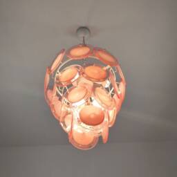 Pink Discs Murano Glass Chandelier - thumbnail 4