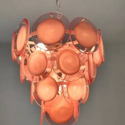 Pink Discs Murano Glass Chandelier - thumbnail 2