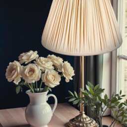 Cream Pleated Lampshade Handmade Fabric Shade For Pendant, Table, Floor Lamps - thumbnail 2