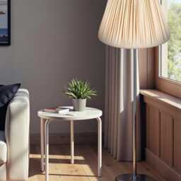 Cream Pleated Lampshade Handmade Fabric Shade For Pendant, Table, Floor Lamps - thumbnail 3